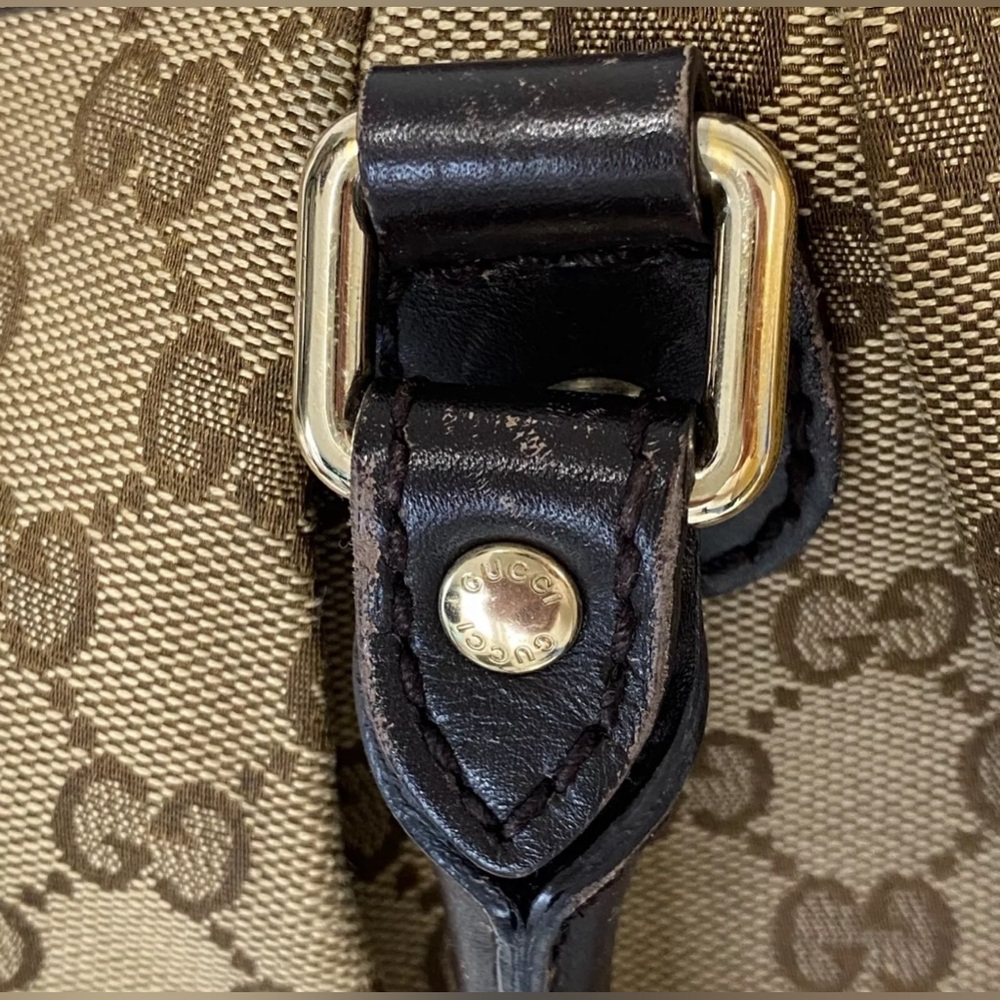 Authentic Gucci Tote Bag GG Canvas Beige Brown Leather. - Picture 9 of 17